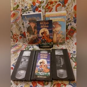 Don Bluth 3 movie VHS lot animated Anastasia all dogs go to heaven 90s